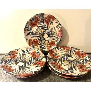 5 Keramika 4.75" Beautiful Plant/Flower Design Saucers #3309